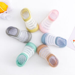Silicone Sole Baby Sock Shoes – Breathable Ice Silk & Anti-Slip Indoor Fit