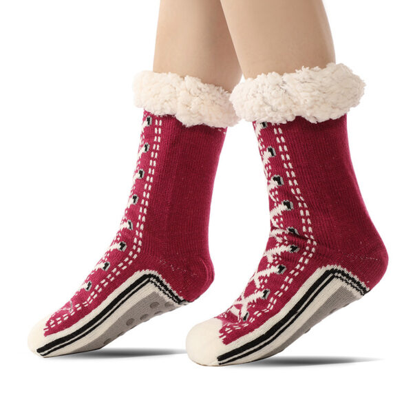 Teen Anti-Slip Fleece Lined Socks – Lake Blue | Cozy Thick Winter Grip Socks - Image 3