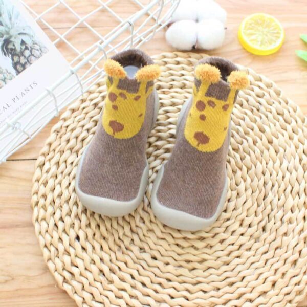 Children Floor Socks with TPE Non-Slip Sole – Blue Fox | Soft Cotton Grip Shoes for Toddlers - Image 4