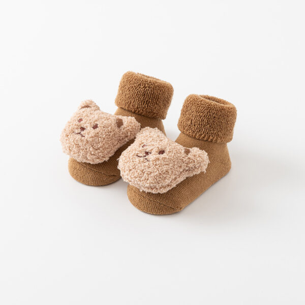 Thick Plush Baby Floor Socks with 3D Bear – Non-Slip & Cozy for Indoors - Image 6