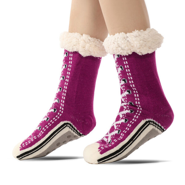 Teen Anti-Slip Fleece Lined Socks – Lake Blue | Cozy Thick Winter Grip Socks - Image 8