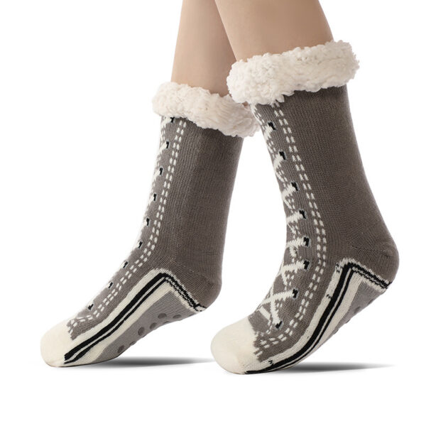 Teen Anti-Slip Fleece Lined Socks – Lake Blue | Cozy Thick Winter Grip Socks - Image 7
