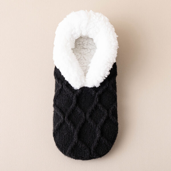 Unisex Plush-Lined Anti-Slip Indoor Floor Socks – Diamond Knit | Thick & Warm - Image 10