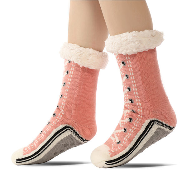 Teen Anti-Slip Fleece Lined Socks – Lake Blue | Cozy Thick Winter Grip Socks - Image 6
