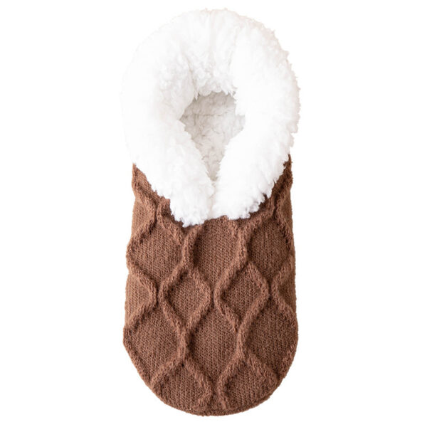 Unisex Plush-Lined Anti-Slip Indoor Floor Socks – Diamond Knit | Thick & Warm - Image 3
