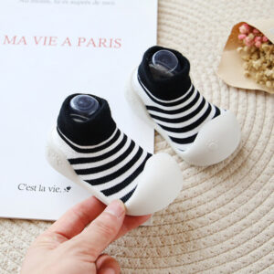 Non-Slip Baby Sock Shoes with Silicone Sole – Soft, Indoor Safe Grip