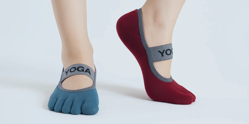 Toe grip socks with arch strap support for yoga and pilates practice