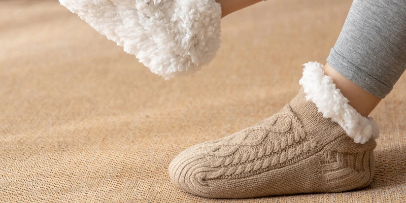 Non-slip socks for seniors with soft grips to prevent falls at home